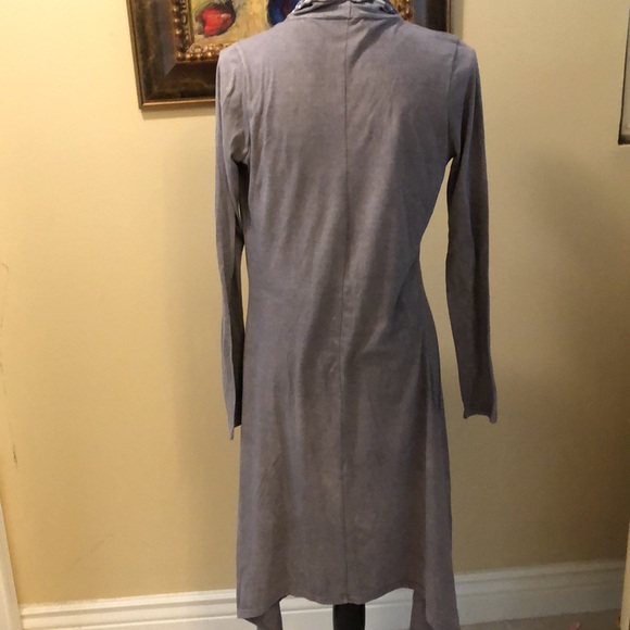 🦋Elan bohemian tie-dye scarf front long sleeved asymmetrical hem duster - Picture 4 of 9